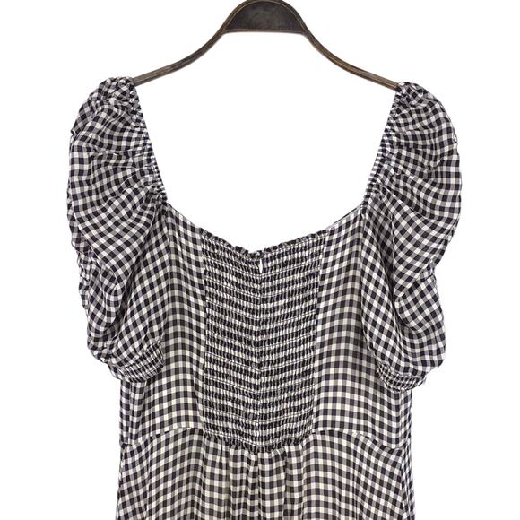 Reformation Bandit Midi Dress Gingham Check Puff Sleeve Cottagecore - Picture 7 of 14
